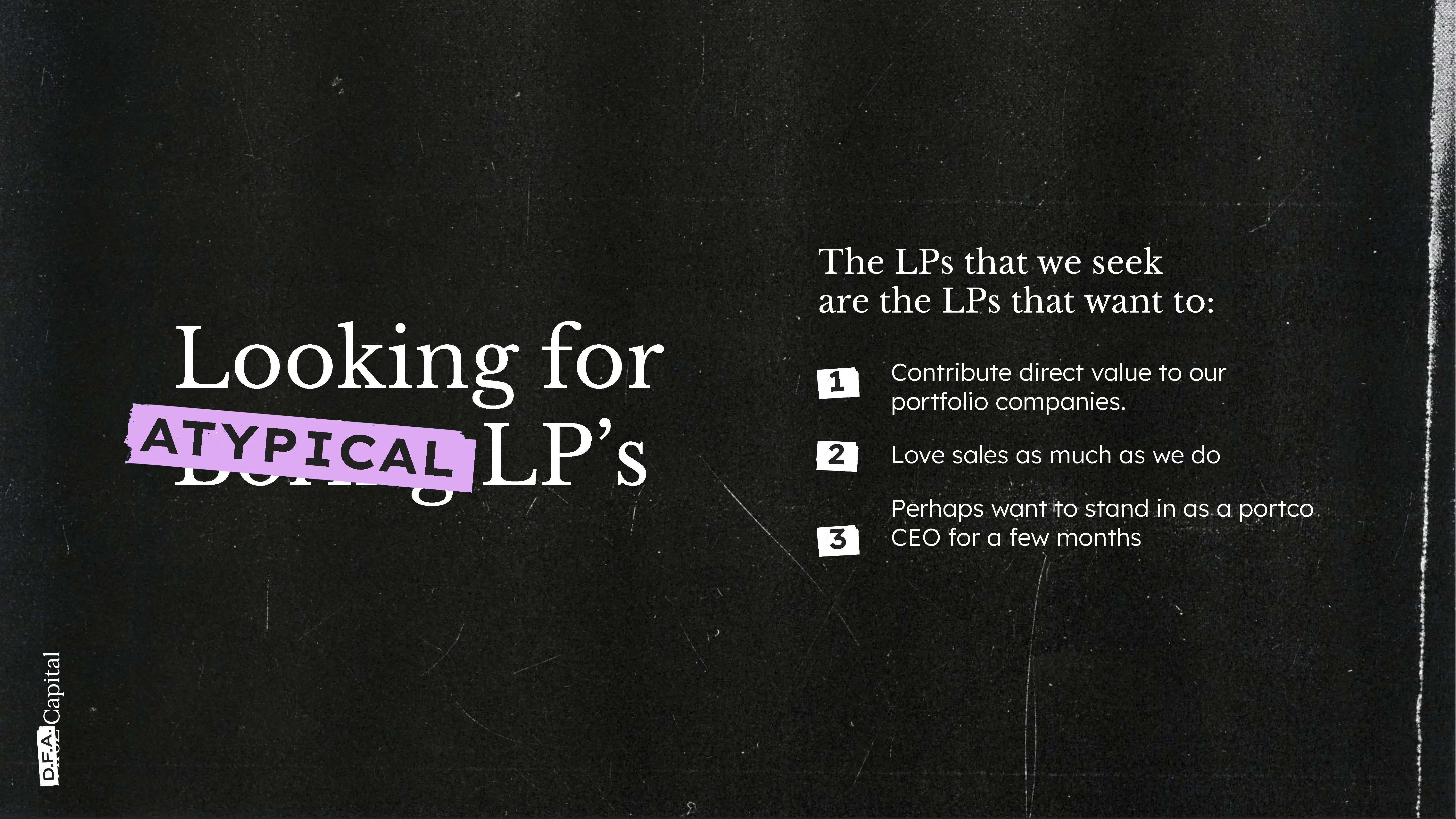 D.F.A. Capital pitch deck