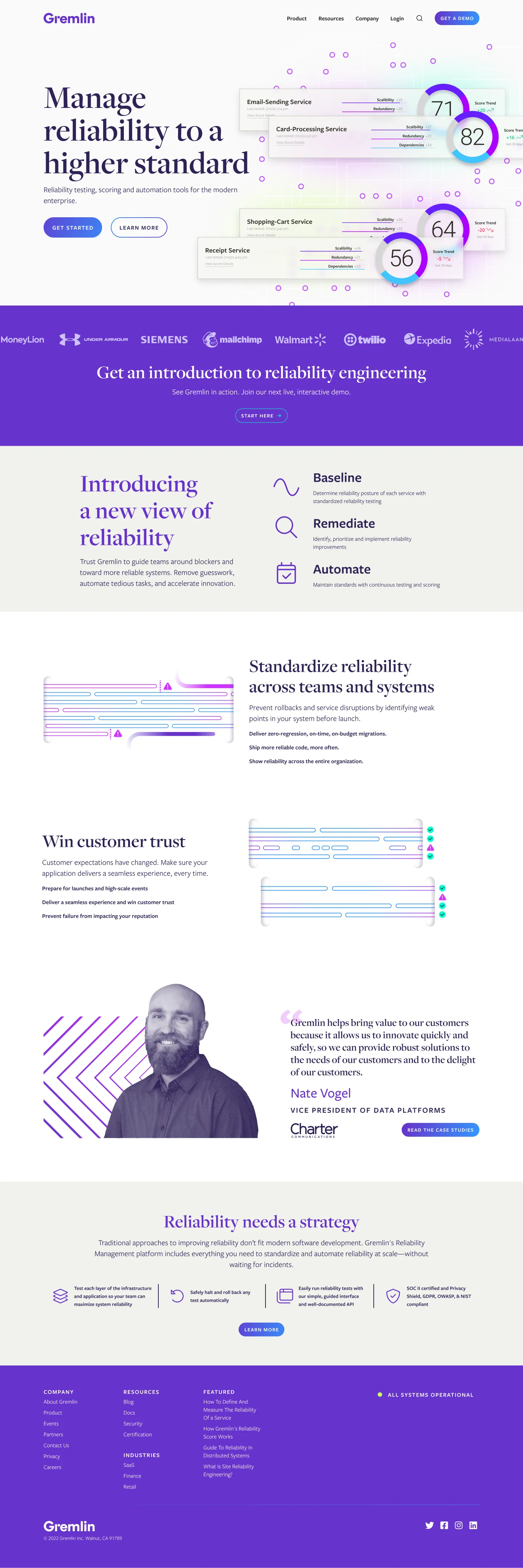 Gremlin Landing page