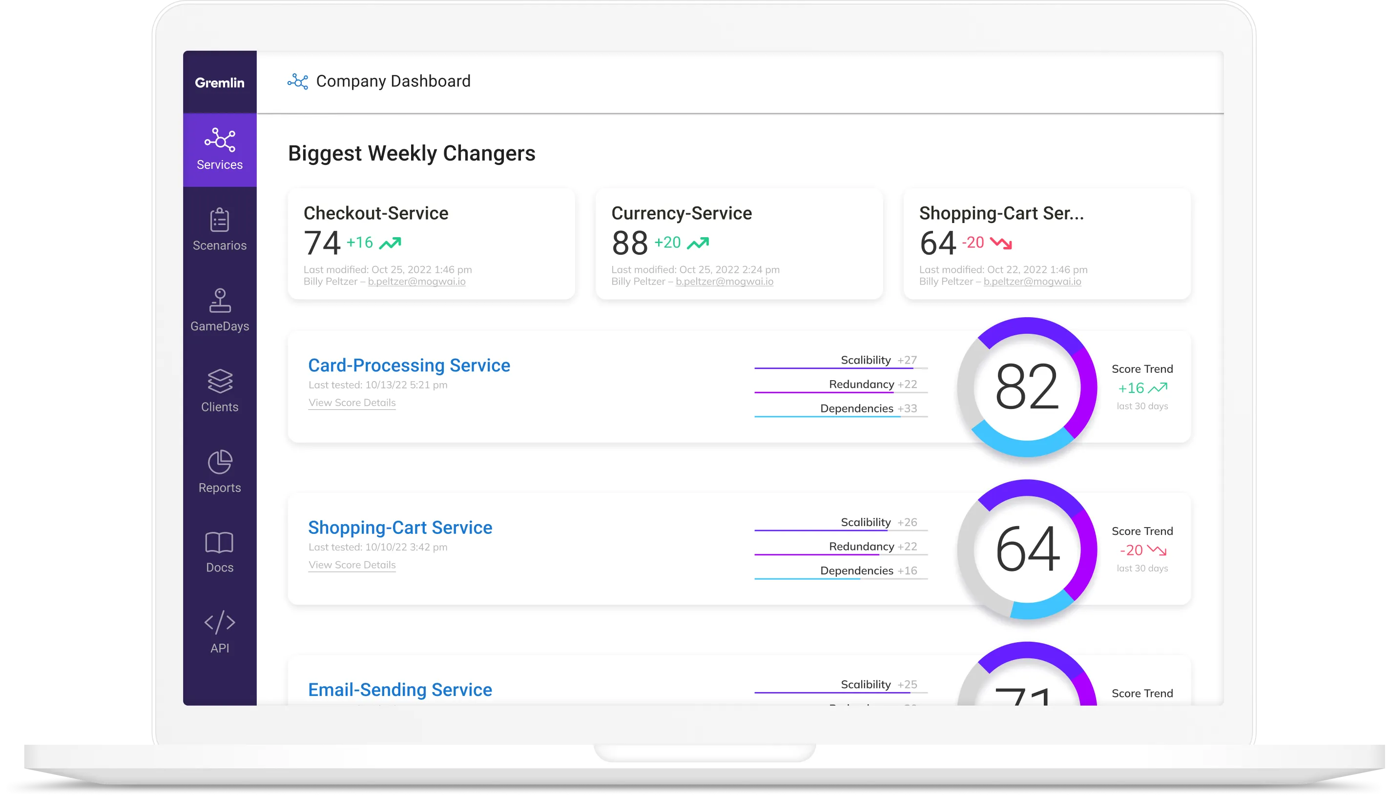 Gremlin UI stylized for marketing materials